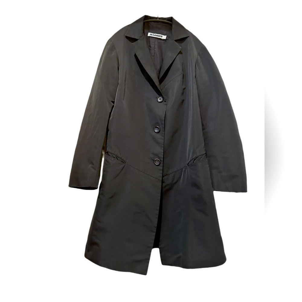 JIL SANDER RAIN WEATHER TRENCH COAT JACKET BLACK MADE IN ITALY